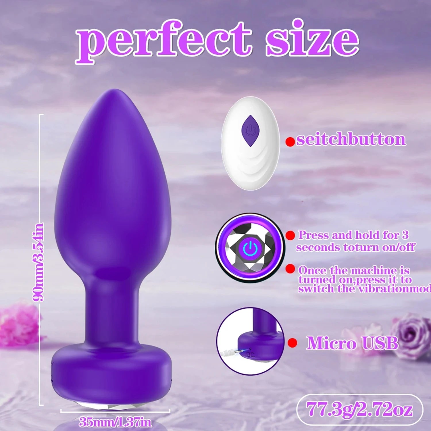 APP Butt Plug Anal Vibrator for Gay Remote Control Dildo Vibration Masturbation Adult Sex Toy for Couples Prostate Massager